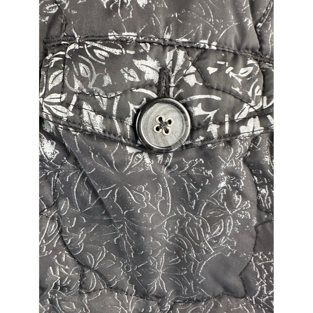 Empyre Reversible Quilted Hooded Vest Large Lambswool Grey Faux Fur Trim Boho - Picture 12 of 16